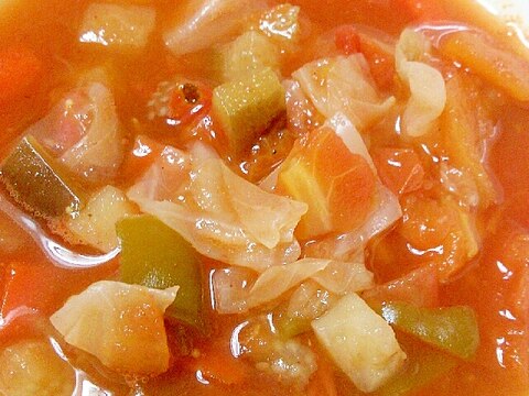 ゴロゴロ野菜のトマトスープ